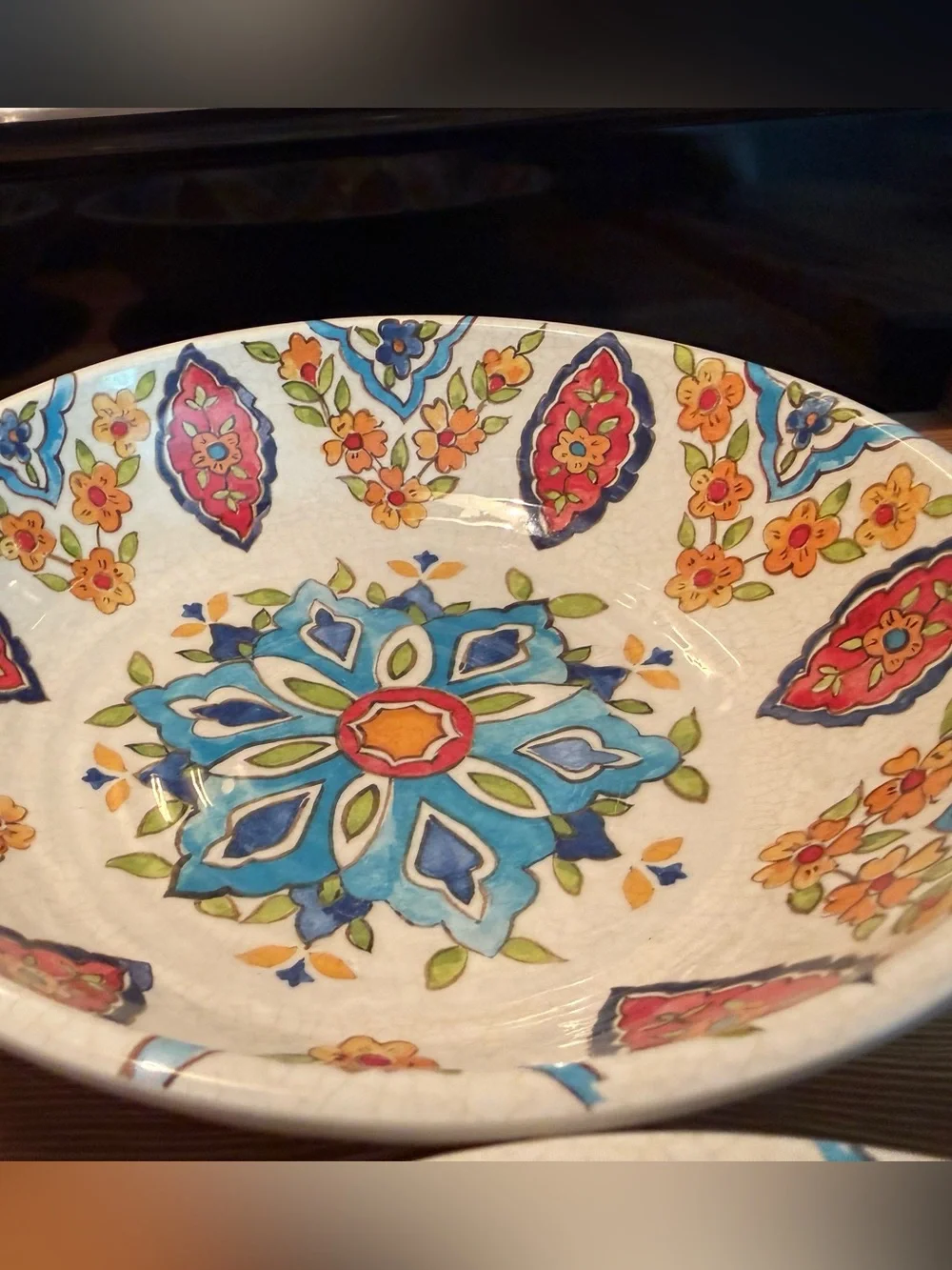 S/4 Williams Sonoma Iznik Tile Indoor/Outdoor Melamine Bowls, 2016